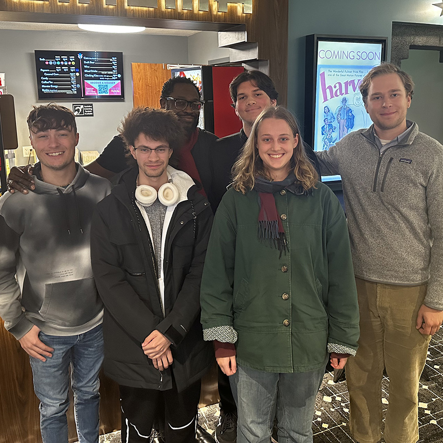 Group of students at a movie theater